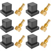Kit 6 Acabamento para Registro 1/2 3/4 e 1 Polegada Preto Quadrado Pressão Padrão Fabrimar