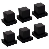 Kit 6 Acabamento Para Registro Quadrado Metal Preto Black Kit 6 Acabamento Para Registro Quadrado Metal Preto Black