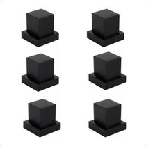 Kit 6 Acabamentos Registro Quadrado Preto Abs Padrão Deca Gaveta Geral ou Pressão Chuveiro