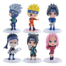 Kit 6 Action Figure Anime Naruto Kakashi Sasuke Sakura 7cm