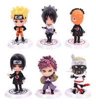 Kit 6 Action Figure Naruto Gaara Itachi Tobi Killer Sasuke