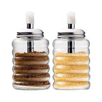 KIT 6 Açucareiros de Vidro com Bico Dosador Inox Restaurante