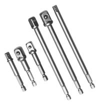 Kit 6 Adaptador Soquete Parafusadeira Furadeira 1/4 3/8 1/2