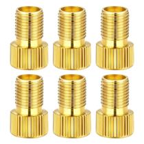 Kit 6 Adaptadores Válvula Presta Para Schrader Bico Fino Para Grosso Bicicleta Bronze Calibragem Pneu