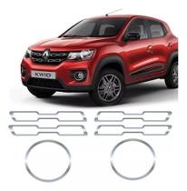 Kit 6 Adesivo Moldura Grade/farol Kwid Cromado Resinado Kit 6 Adesivo Moldura Grade/farol Kwid Cromado Resinado