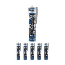 Kit 6 Adesivo Pu40 Fix Preto Cartucho 387g Tekbond