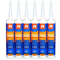 Kit 6 Adesivo Selante PU 40 Autofix - Preto 380G Preto 380G