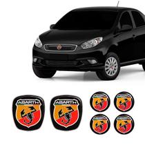 Kit 6 Adesivos Emblema Abarth Fiat Grand Siena 2012 Até 2019