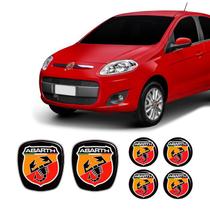 Kit 6 Adesivos Emblemas Abarth Fiat Novo Palio 2012 Até 2017