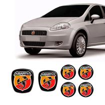 Kit 6 Adesivos Emblemas Abarth Fiat Punto 2007 Até 2017