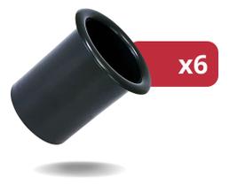 Kit 6 Aero Dutos 4 Fiamon Plástico - Preto