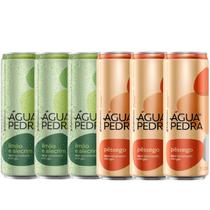 Kit 6 Água Com Gás Saborizada Água da Pedra 350ml Fruki