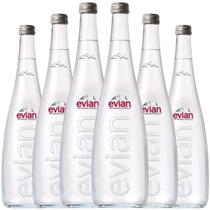 Kit 6 Água Mineral Francesa Evian Sem Gás Garrafa 750ml