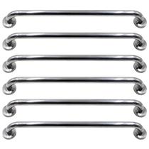 Kit 6 Alça Barra De Apoio Suporte Para Parede Inox 60cm Banheiro Idoso Corrimão Aço Segurança Chuveiro Acessibilidade Vaso Sanitário