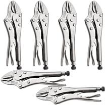 Kit 6 Alicates de Pressão Tramontina Original Com Mordente Triangular cromado 10 Polegadas