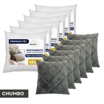 Kit 6 Almofada Drapeada Suede com Enchimento 45x45 Fibra Siliconada Macia Decoração Cama Sofá Varias Cores Kit 6 Almofada Drapeada Suede com Enchimento 45x45 Fibra Siliconada Macia Decoração Cama Sofá Varias Cores