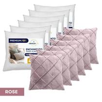 Kit 6 Almofada Drapeada Suede com Enchimento 45x45 Fibra Siliconada Macia Decoração Cama Sofá Varias Cores Kit 6 Almofada Drapeada Suede com Enchimento 45x45 Fibra Siliconada Macia Decoração Cama Sofá Varias Cores
