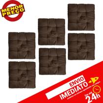 Kit 6 Almofadas Assento Cadeira Futton Futon 50x50cm Varias Cores