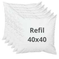Kit: 6 Almofadas de enchimento - refil 40x40cm 100% fibra - antialérgico