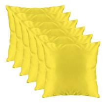 Kit 6 Almofadas Decorativas Para Sala e Quarto Suede Amarelo - WeD Decor