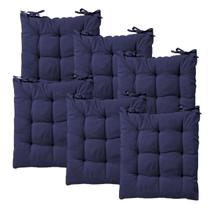 Kit 6 Almofadas Fofinhas Confortável P/ Cadeiras Assento Decorativo Futton 40x40