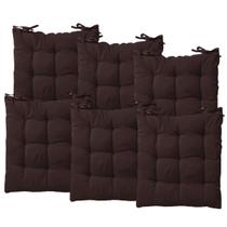 Kit 6 Almofadas Futon Confortável P/ Cadeiras Assento Decorativo 40x40 - Artesanal Teares