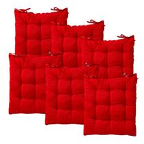 Kit 6 Almofadas Futon Confortável P/ Cadeiras Assento Decorativo 40x40