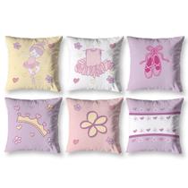 Kit 6 Almofadas Infantil Menina Estampadas 40cm x 40cm Digital Decorativa