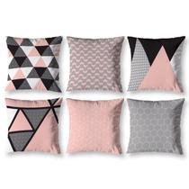 Kit 6 Almofadas Sala Quarto Sofá Estampadas 40cm x 40cm Digital Decorativa