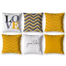 Kit 6 Almofadas Sala Quarto Sofá Estampadas 40cm x 40cm Digital Decorativa