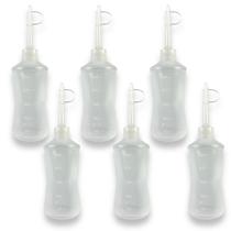 Kit 6 - Almotolias Branca Transparente 250ml Bico Reto - Labor Kit 6 - Almotolias Branca Transparente 250ml Bico Reto - Labor