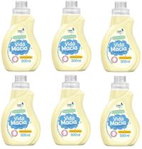 Kit 6 Amaciante de Roupa De Criança Bebe Vida Macia Camomila 500ml - Casa Km