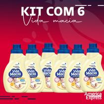 Kit 6 Amaciante de Roupa Vida Macia Glicerina & Camomila 500ml Casa Km