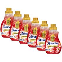 Kit 6 Amaciante Roupas Concentrado Amacitel Cheiro Suave 500ml