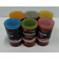 Kit 6 Anilina a base de oleo Gliart - embalagem 1g/2g (amarelo, laranja, preto, verde, vermelho, azul)