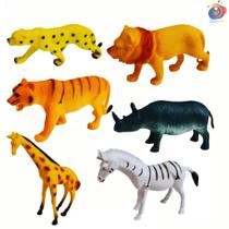 Kit 6 Animais de Borracha Selva Safari: Brinquedo Infantil Criativo para Crianças a partir de 3 Anos Kit 6 Animais de Borracha Selva Safari: Brinquedo Infantil Criativo para Crianças a partir de 3 Anos