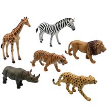 Kit 6 Animais Selva Safari Grandes 18cm Brinquedo Infantil Educativo Kit 6 Animais Selva Safari Grandes 18cm Brinquedo Infantil Educativo