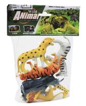 Kit 6 Animais Selvagens Wild Animal Grande Borracha- Attic