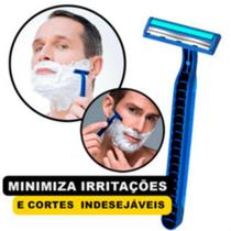 Kit 6 Aparelho De Barbear Cabo Emborrachado E Lâminas Dupla Rosa Conforto Para Rosto E Corpo