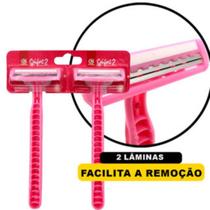 Kit 6 Aparelho De Barbear Cabo Emborrachado E Lâminas Dupla Rosa Conforto Para Rosto E Corpo