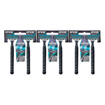 Kit 6 Aparelho de Barbear Descartável Barbeador 3 Lâminas Enox Expert
