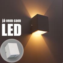 Kit 6 Arandela 2 fachos branca + 6 lâmpadas led g9 5w 3000k parede muro externa e interna st678