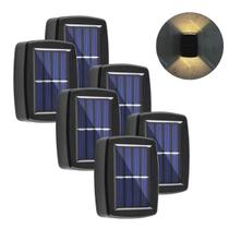 Kit 6 Arandela 2 Focos Luz Potente Solar Fotocélula Casa