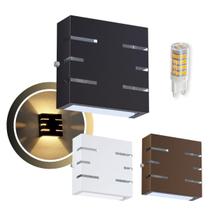 Kit 6 Arandela Slim 6 Frisos 12x12x4cm Bivolt G9 Com Lâmpada Interna Externa Muro Parede - 101 Kit 6 Arandela Slim 6 Frisos 12x12x4cm Bivolt G9 Com Lâmpada Interna Externa Muro Parede - 101