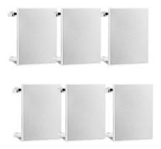 Kit 6 Arandelas Frahm Quadrada 6 40 Watts Rms 8 Ohms - Branca