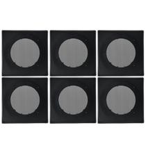 Kit 6 Arandelas P/ 6 Polegadas Som Teto Gesso Quadrada Preta