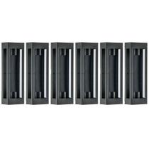 Kit 6 Arandelas Pretas Prime 13x8x40cm 2 Lâmpadas E27 Dital Luminárias Externas Internas