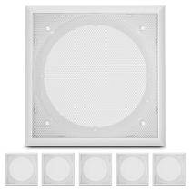 Kit 6 Arandelas Quadradas Fixa 5 Polegadas para Som Ambiente Branco Embutir Gessos Forros Paredes