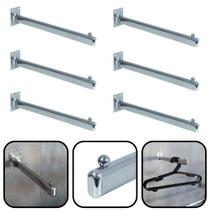 Kit 6 Arara De Parede Cabideiro Cromado Para Otimização Espaço 33cm Kit 6 Arara De Parede Cabideiro Cromado Para Otimização Espaço 33cm
