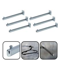 Kit 6 Arara De Parede Cabideiro Cromado Para Otimização Espaço 33cm